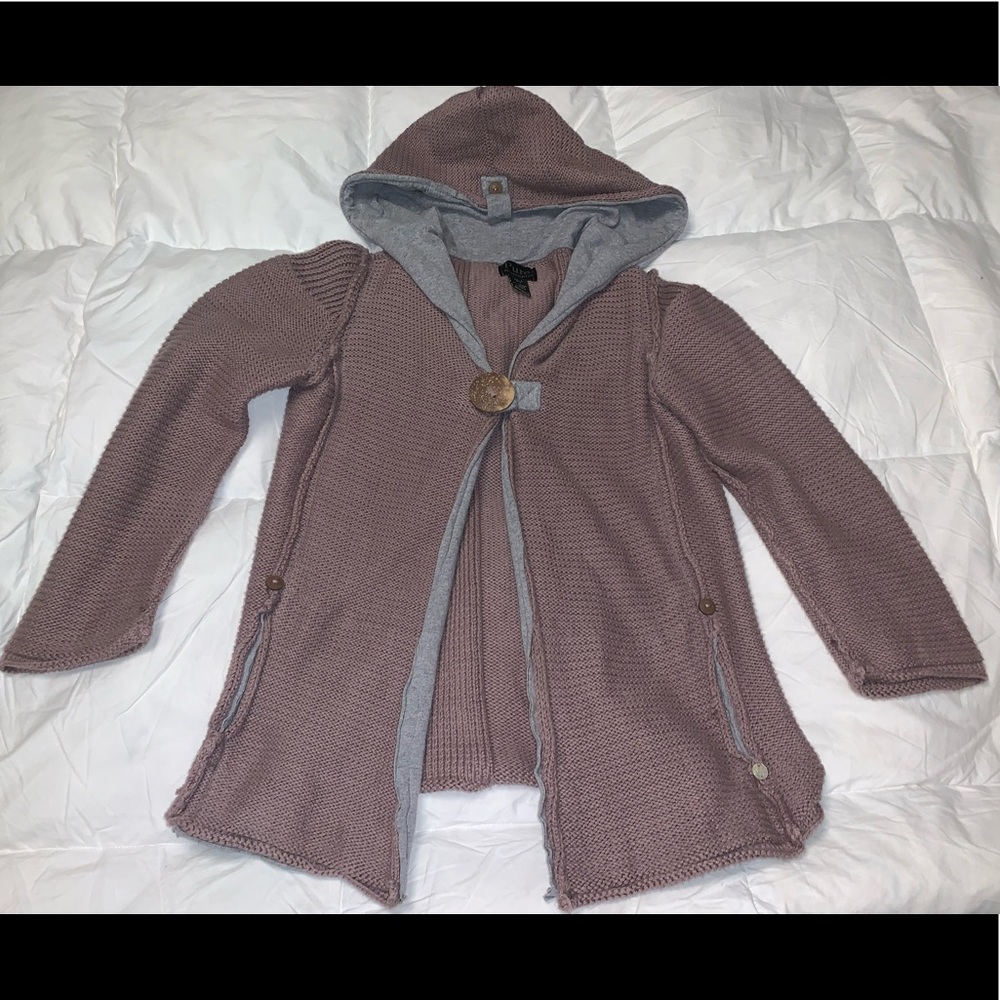 Pure Handknit Anthropologie Chunky Knit Cardigan Open Front Sweater Jacket XS/S